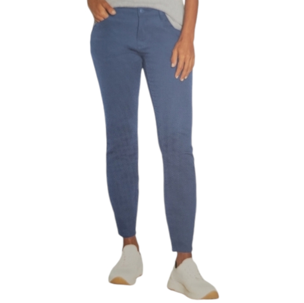 Gap Women's Cropped Ankle Pants Blue Slim Fit High Waist Stretch Cotton Size 14